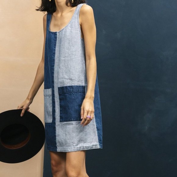 Carleen Dresses & Skirts - Carleen Two-tone Denim Dress